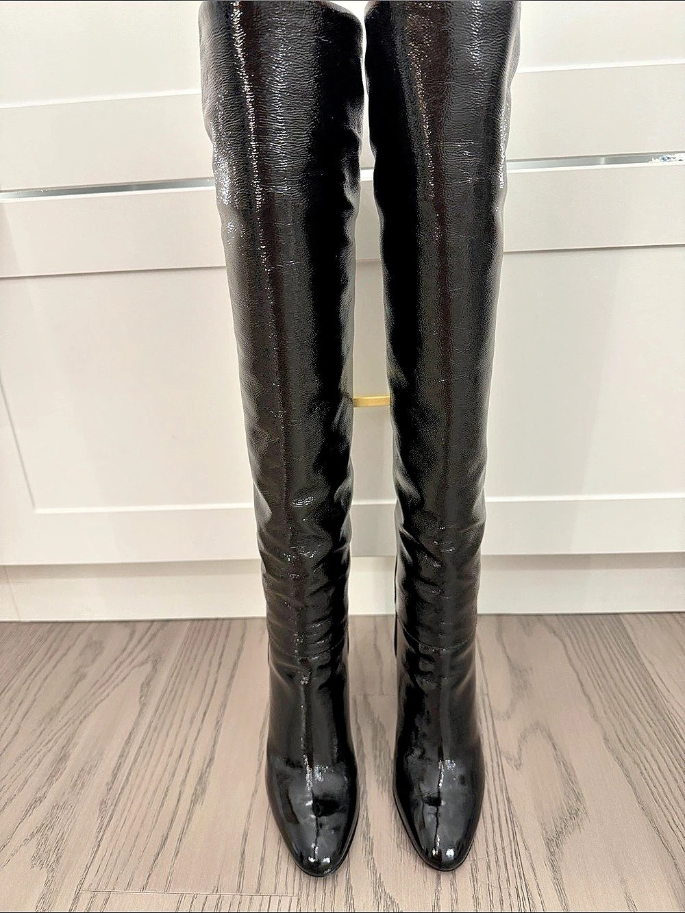 Giuseppe Zanotti Patent Leather Stiletto Knee-High Boots Black EU 35 - Picture 4 of 7